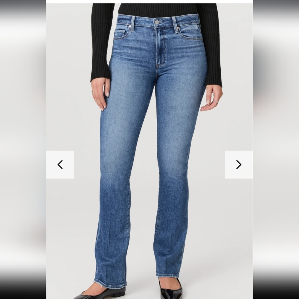 PAIGE High Rise Manhattan Boot Cut Jeans